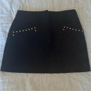 Saint Laurent Studded Suede Mini Skirt